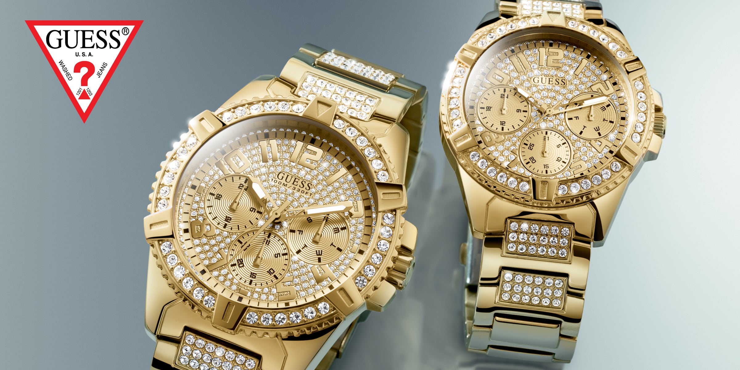 gold guess watch women's