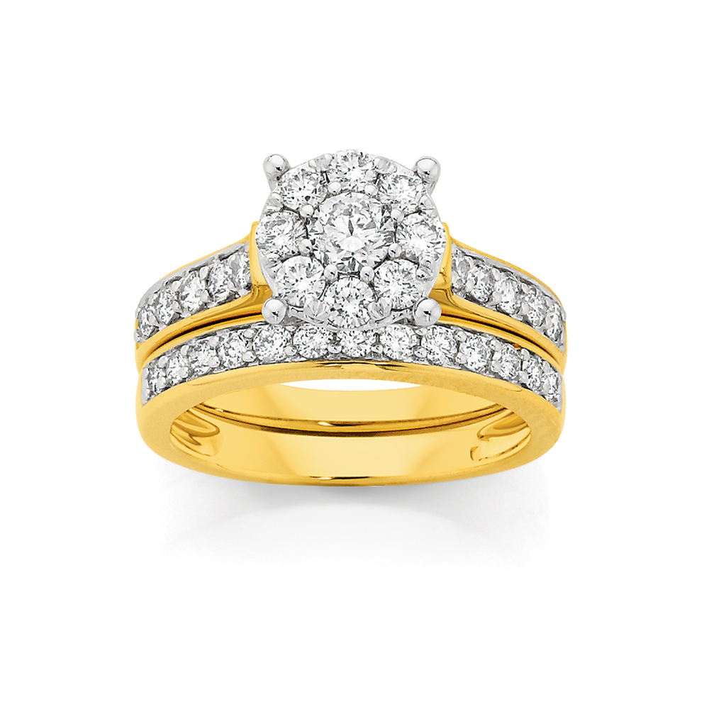 18ct Gold, Diamond Bridal Ring Set