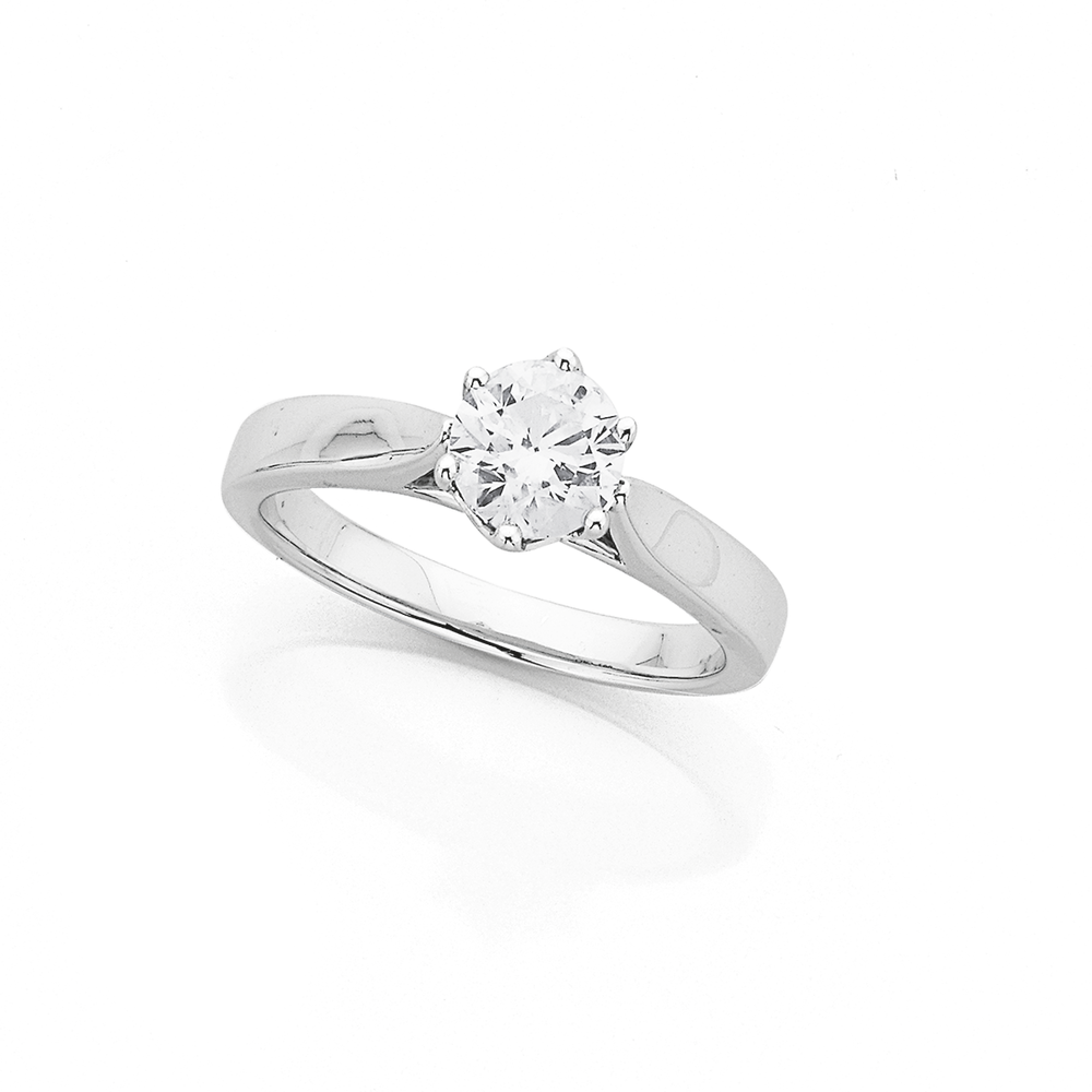 18ct white gold 1ct diamond solitaire ring