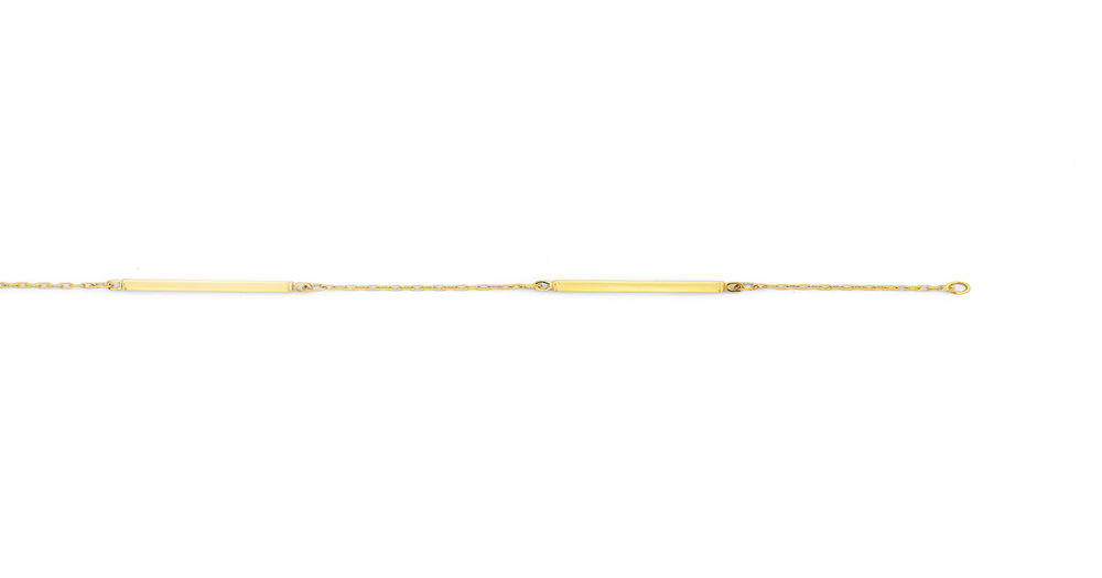 19cm Interval Bar Bracelet In 9ct, Yellow Gold | Pascoes