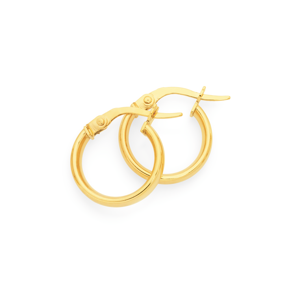 9ct Two Tone, Double Circle Stud Earrings | Pascoes