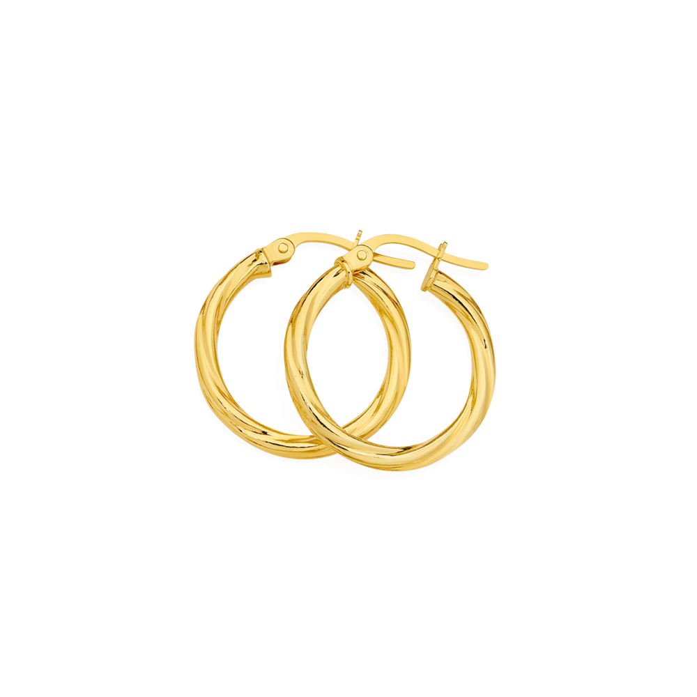 9ct 15mm twist hoop earrings 2409136 27508