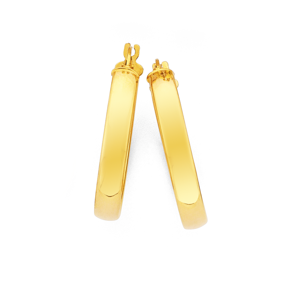 Ti Sento Gold Plated Rectangular Shapes Hoop Earrings – Keanes Jewellers