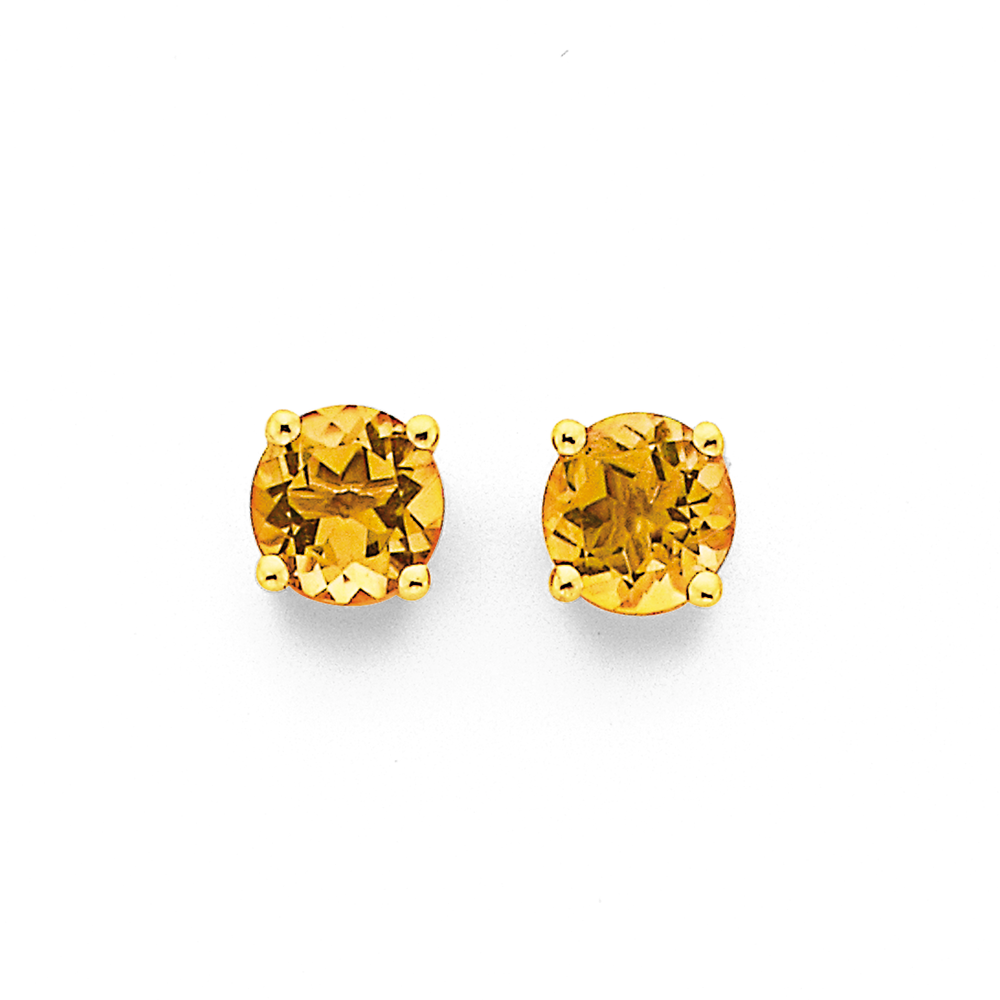 Citrine and store gold earrings