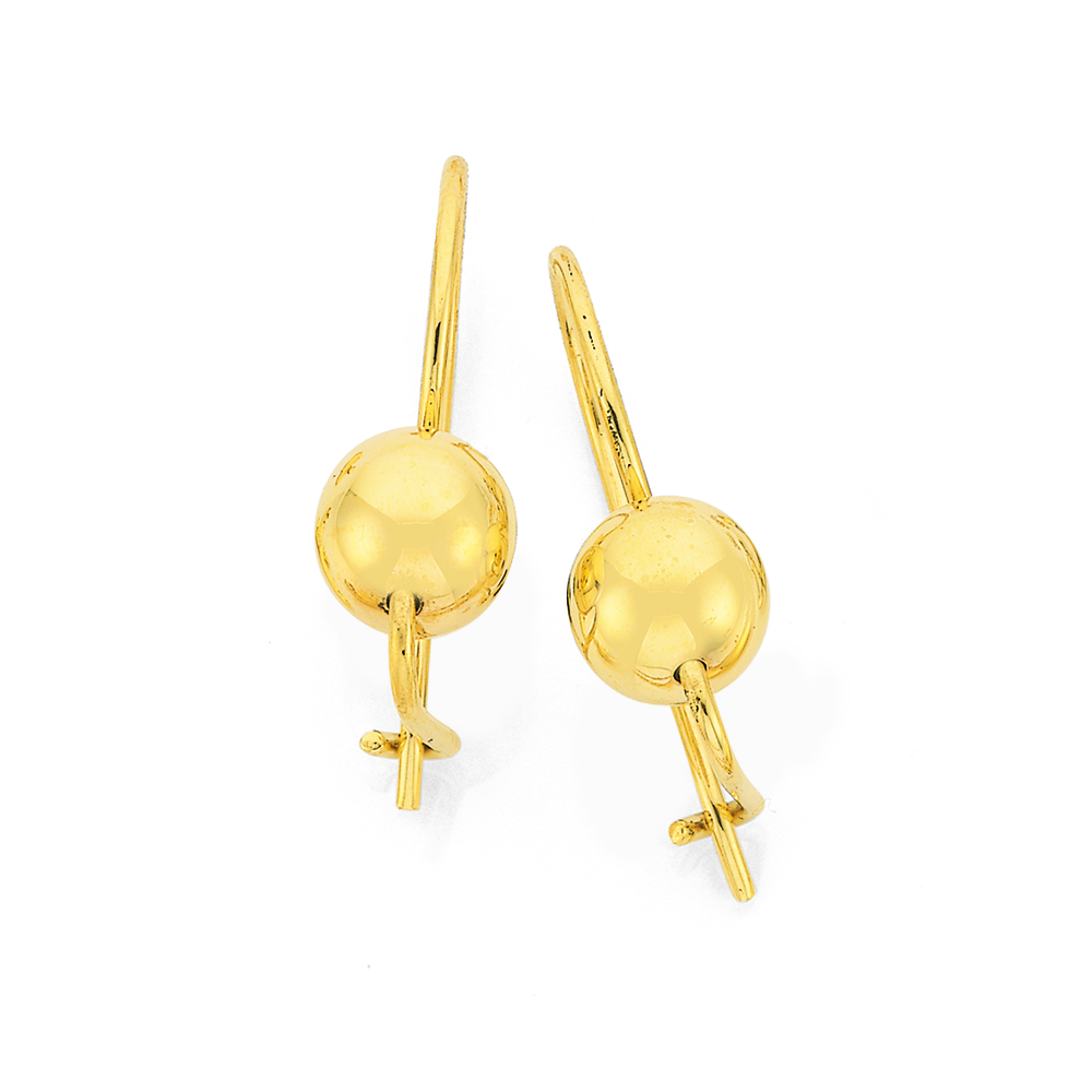 Gold hot sale euroball earrings