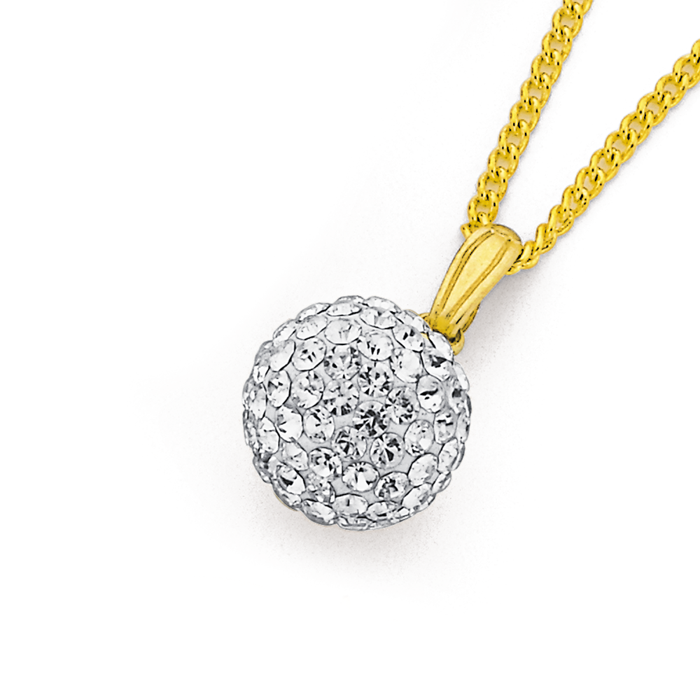 18K Gold Diamond Ball Pendant - PE-4163