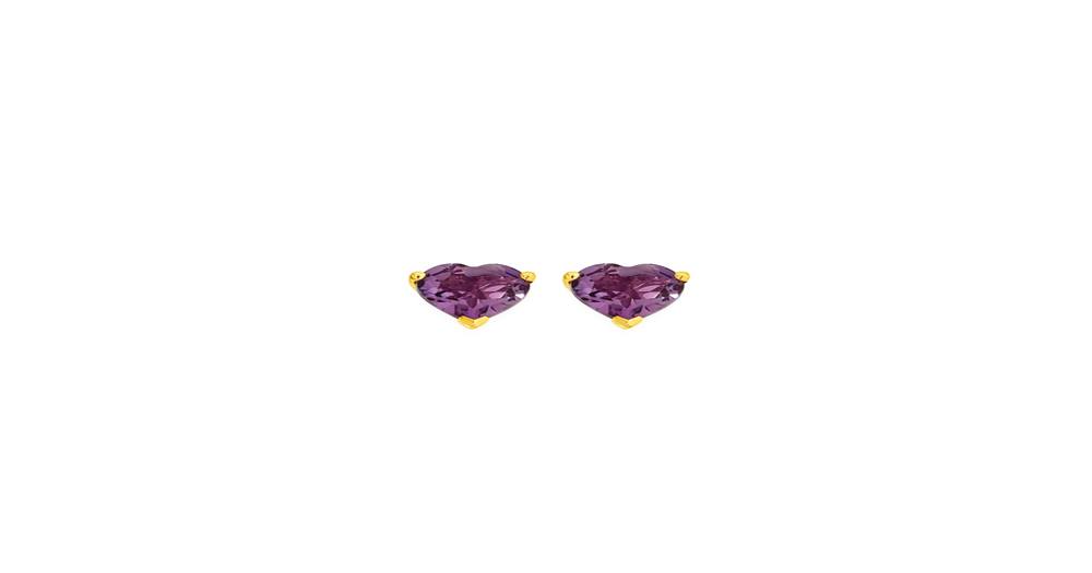 Amethyst Self-Love Post Earrings Heart