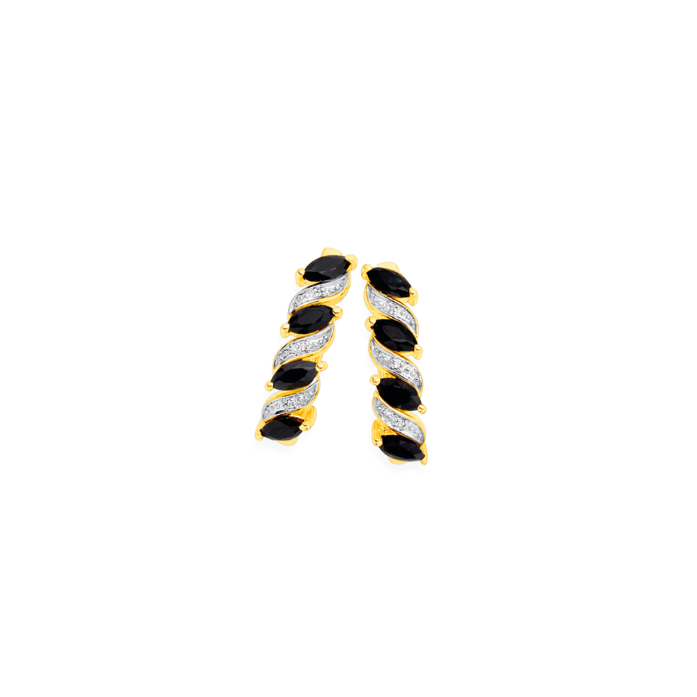 Men's black deals sapphire earrings