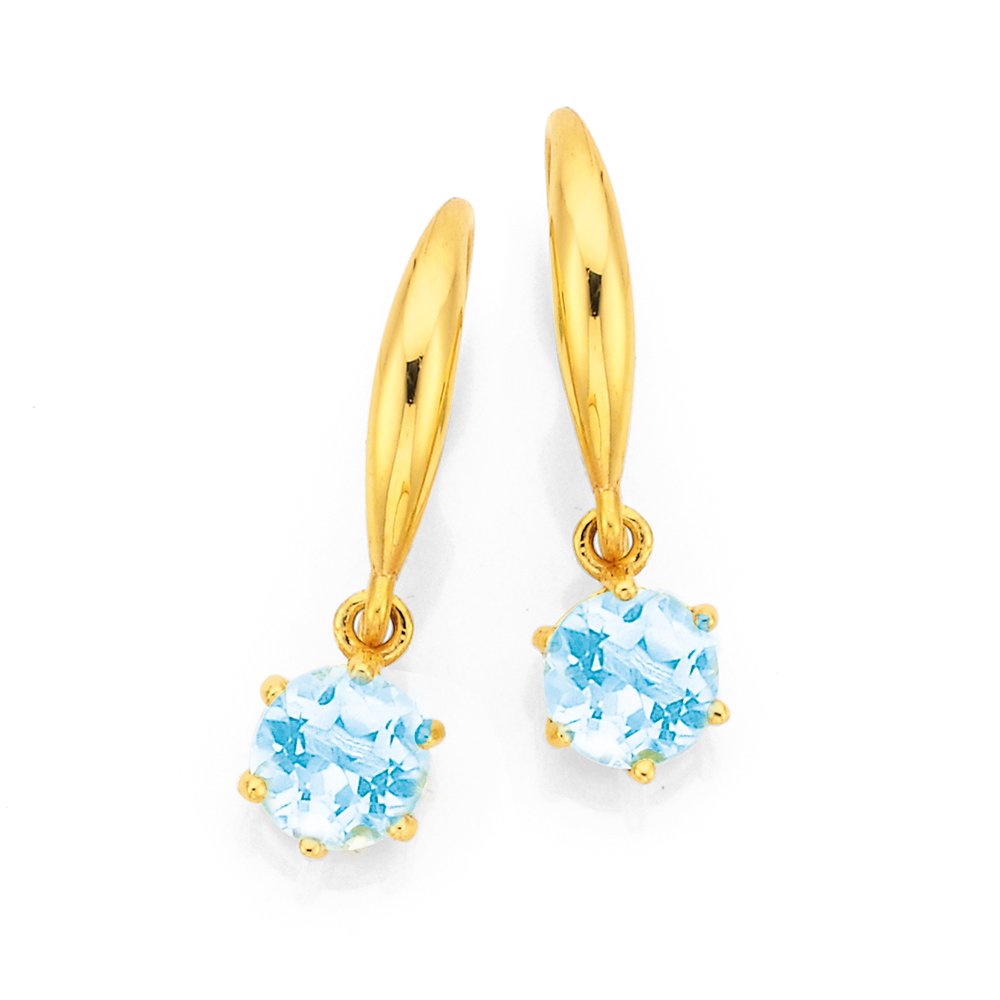 Alchemia Blue Topaz Drop Earrings - Charles Albert Inc