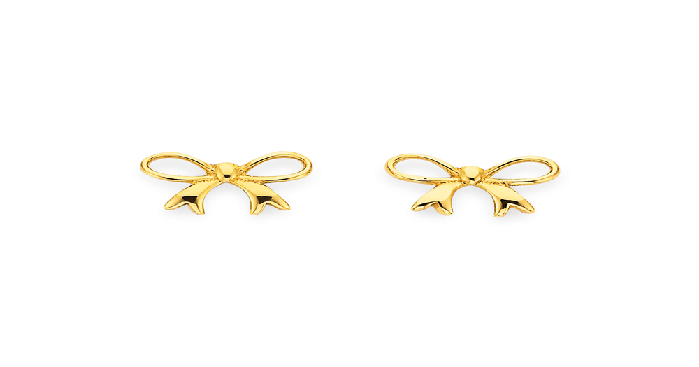 9ct Bow Stud Earrings | Pascoes