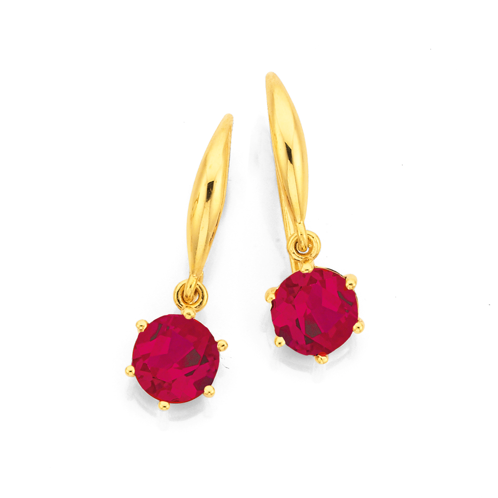 14K Yellow Gold Ruby Dangle Earrings | Windsor Fine Jewelers