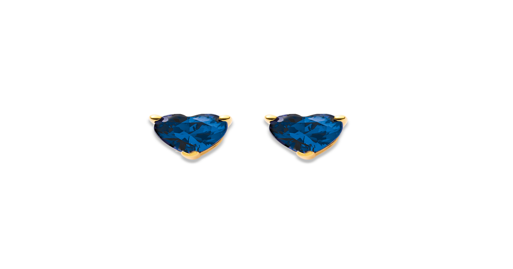 9ct, Created Sapphire Studs | Pascoes