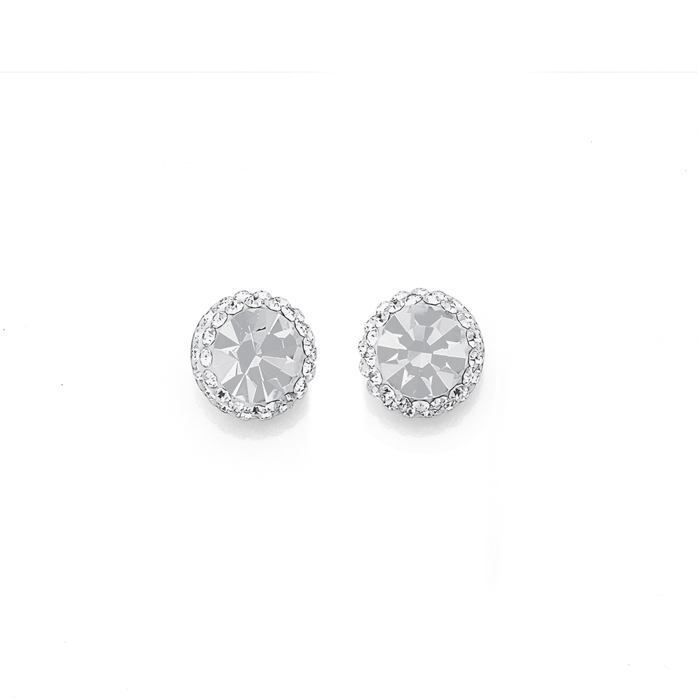 Round deals crystal earrings