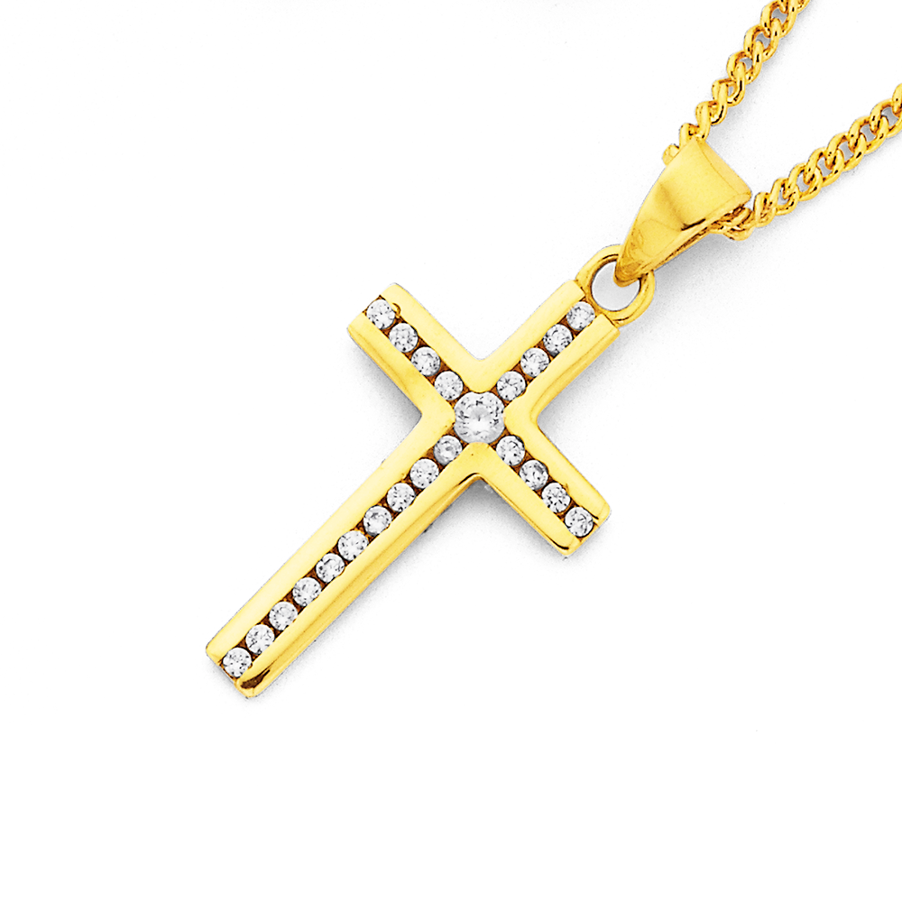 Buy 925 Sterling Silver Plate Small Mini With Cubic Zirconia Cross Pendant  Necklace 18gift Online in India - Etsy