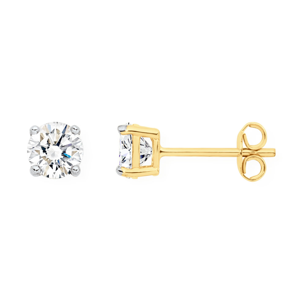 Gold cubic hot sale zirconia studs