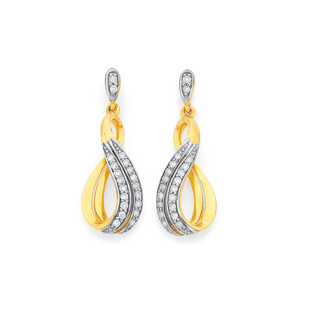 9ct gold hot sale diamond earrings