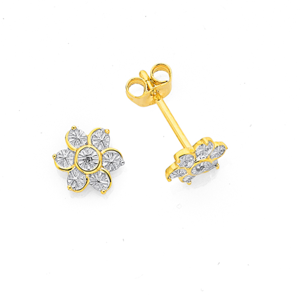 9ct, Diamond Love Knot Stud Earrings | Pascoes