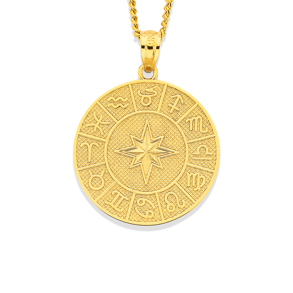 9ct gold store zodiac pendants