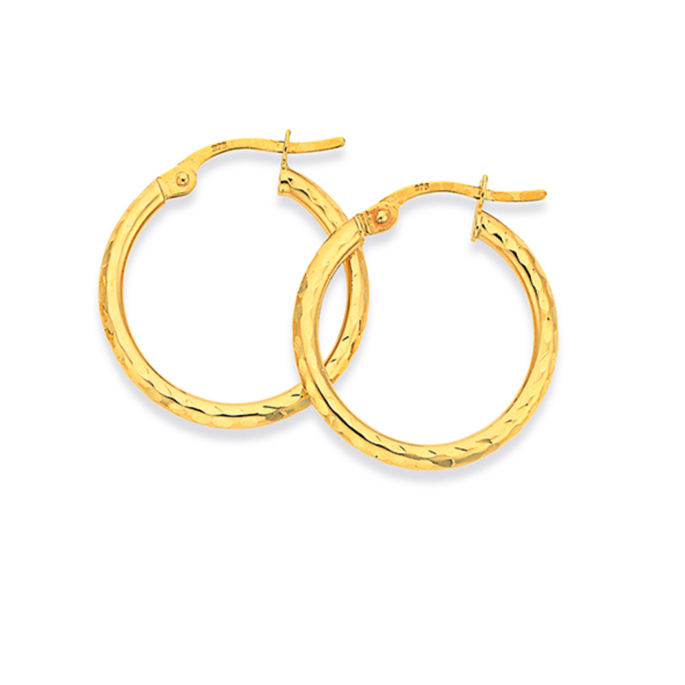 9ct Gold 4mm x 15mm Plain Tube Hoop Earrings  Stonex Jewellers