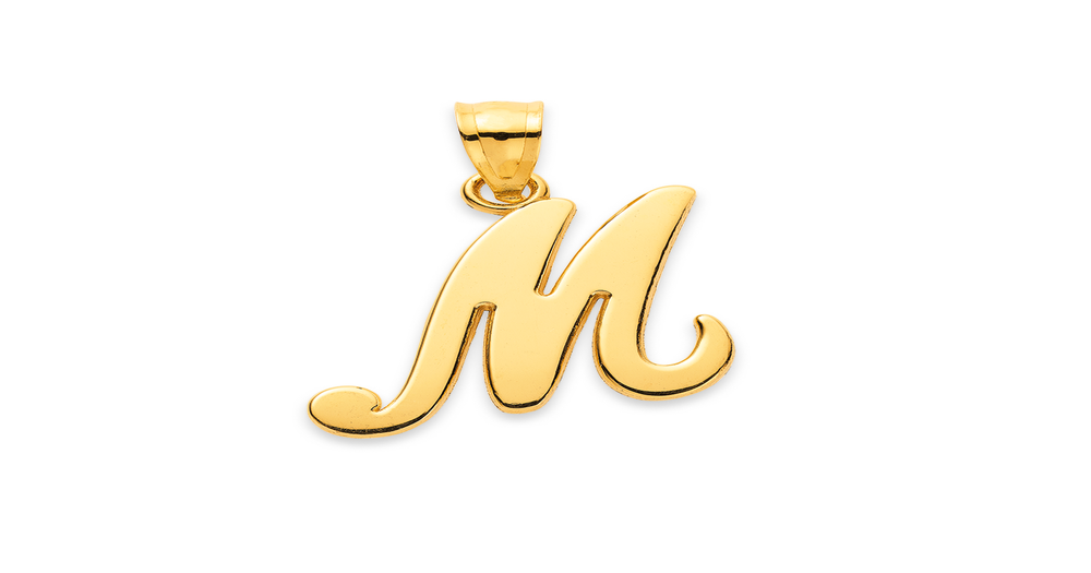 9ct Gold Script Initial 'm' Pendant