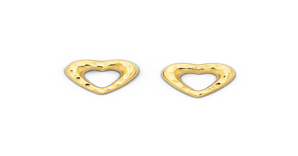 9ct, Heart Stud Earrings | Pascoes