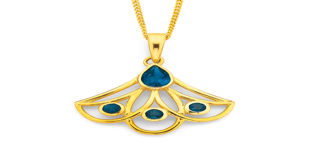 9ct, London Blue Topaz Pendant in Blue | Pascoes