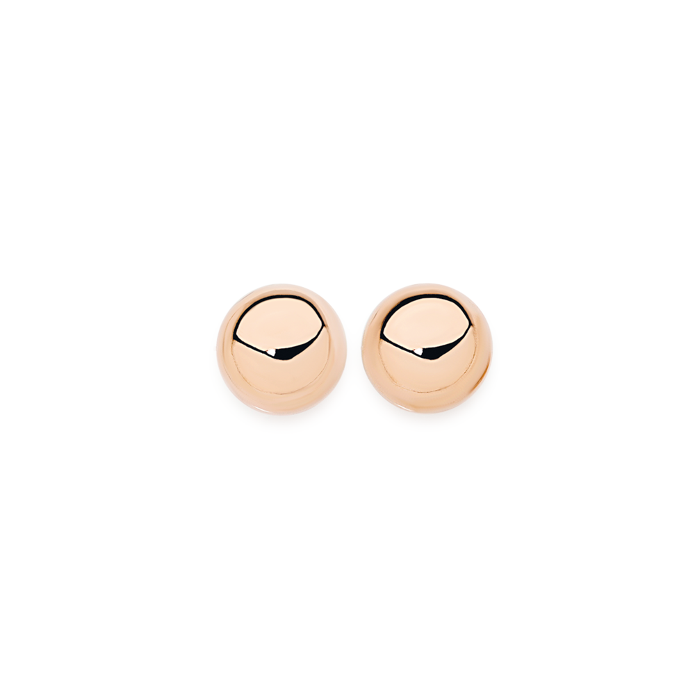 Rose gold ball hot sale stud earrings 8mm