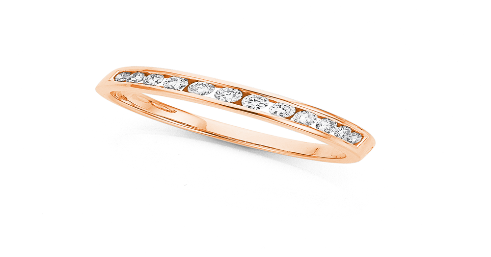 9ct Rose Gold, Diamond Ring 