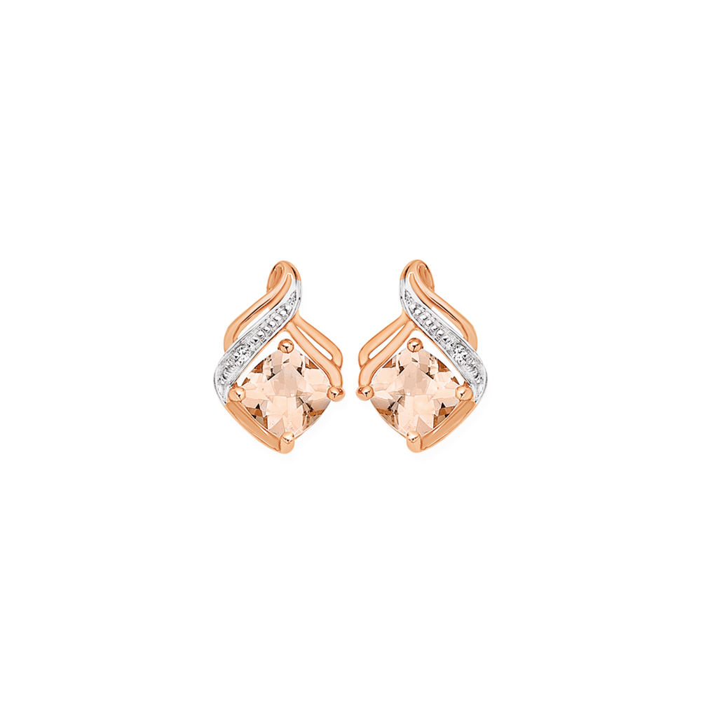 Rose gold online morganite earrings