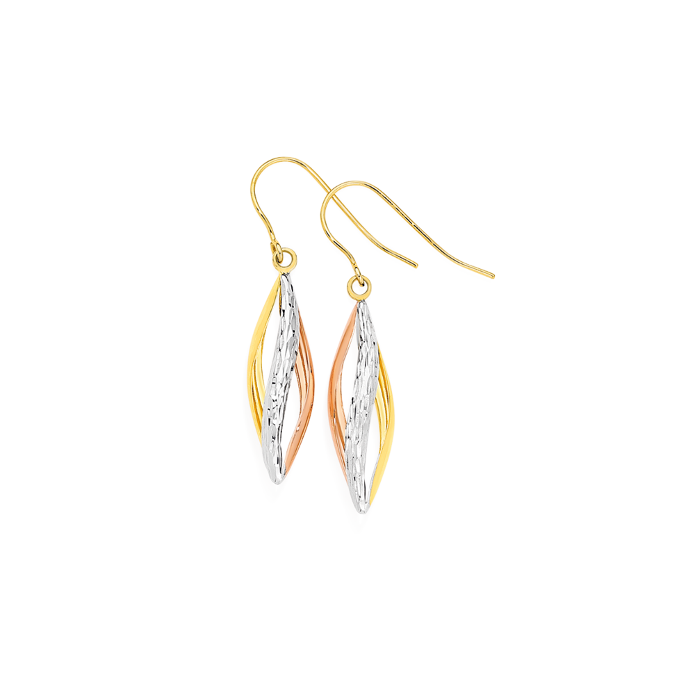 Gold twist hot sale drop earrings