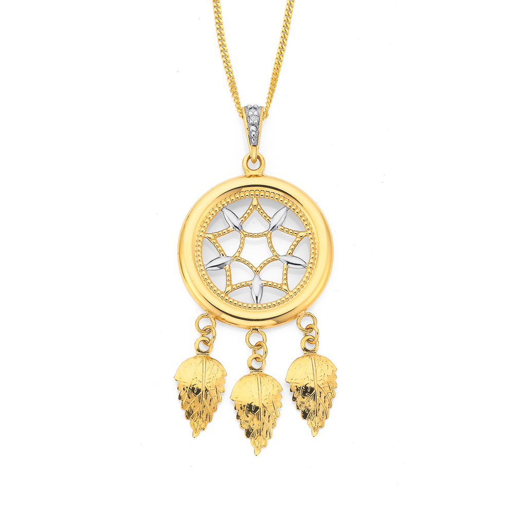 Gold on sale dreamcatcher pendant