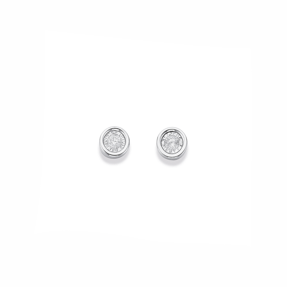 9ct, Diamond Cluster Stud Earrings | Pascoes