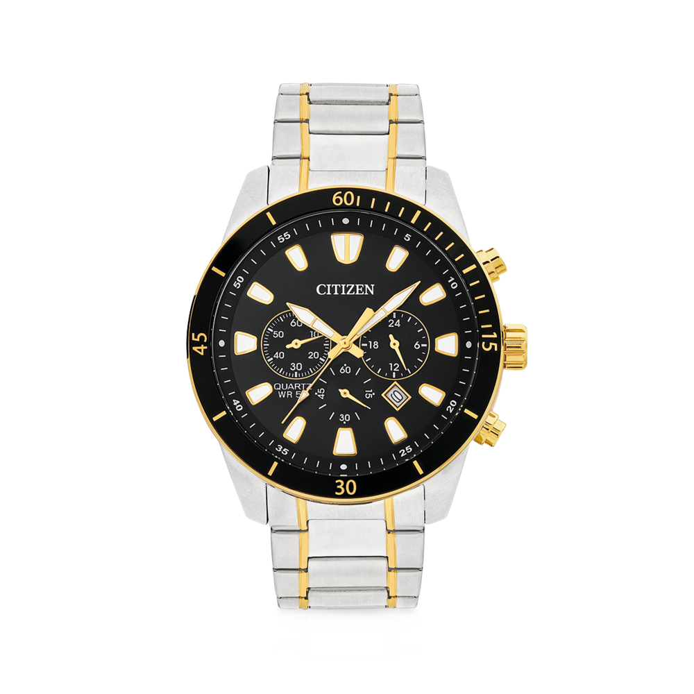 Citizen watch men's hot sale silver and gold