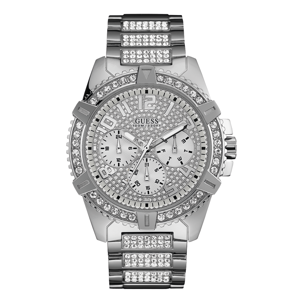 Guess Frontier Watch in Silver | Pascoes