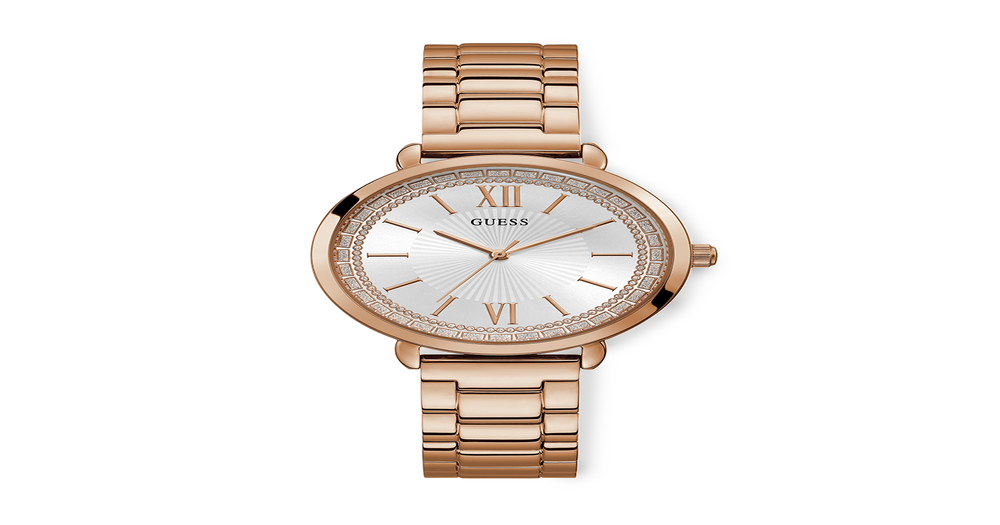 Guess Ladies Posh Rose Tone Watch in Rose | Pascoes