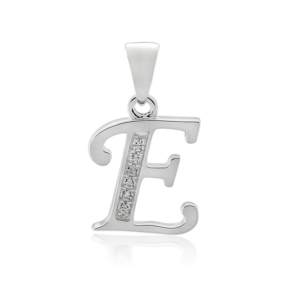 Letter e online necklace sterling silver