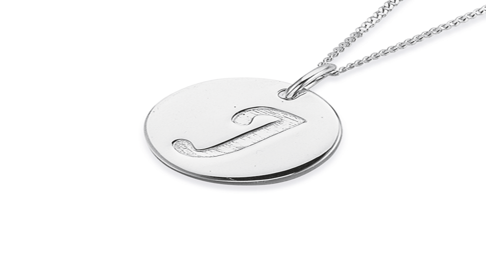 Initial J Letter Pendant In Sterling Silver | Pascoes