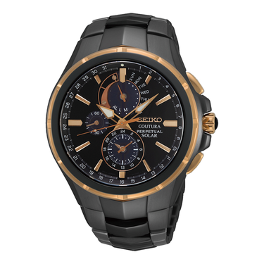 Seiko Men's Coutura Solar Watch in Black | Pascoes