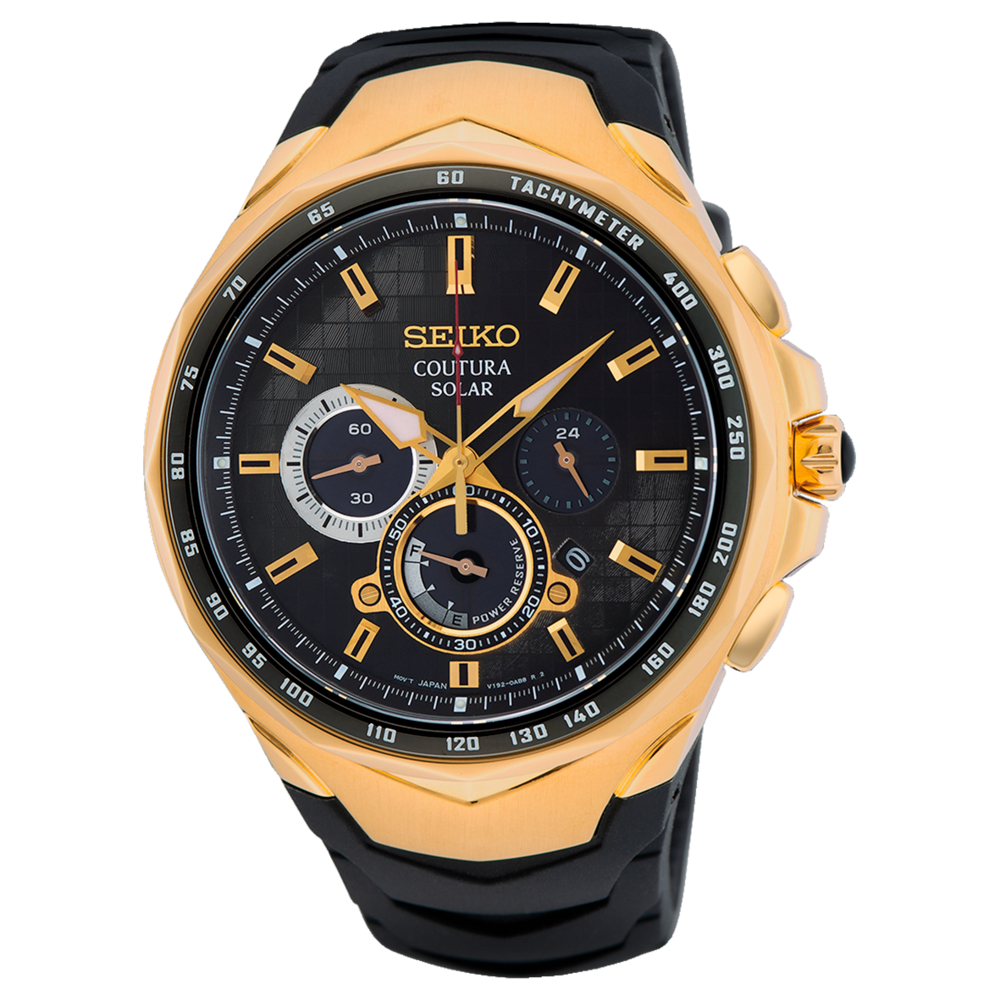 Seiko Men's Coutura Solar Watch in Black | Pascoes