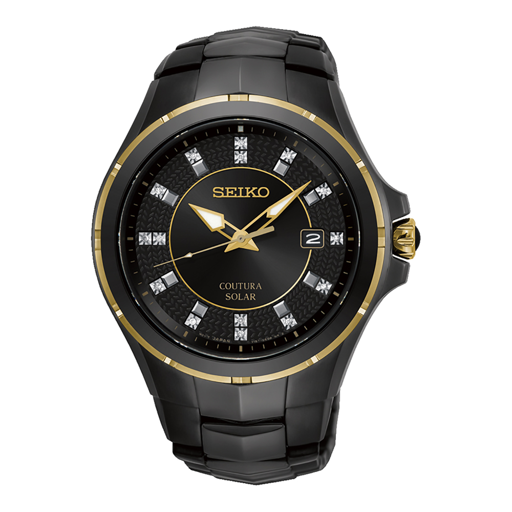 Men's seiko hotsell gold diamond watch