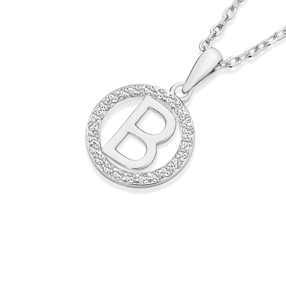 925 sterling silver necklace Initial Letter B Personalized Symbols &  Letters Serif Font