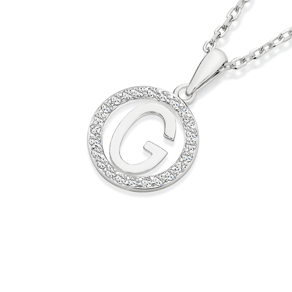 G initial clearance necklace silver