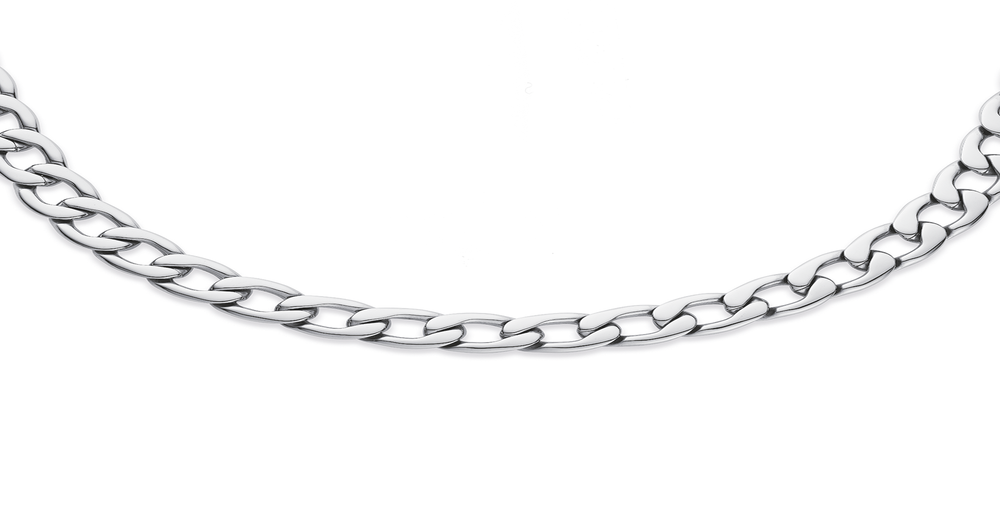 Stainless Steel Chisel 80cm Curb Chain | Pascoes