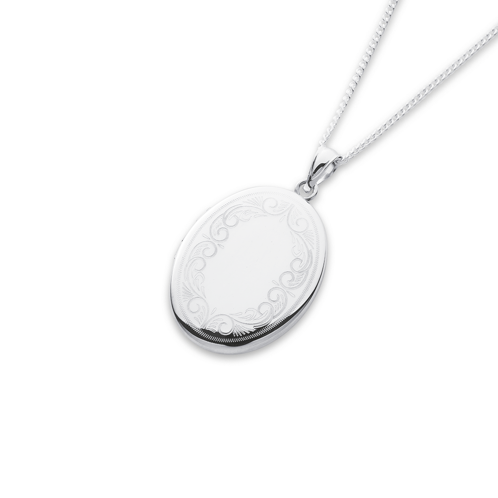 Silver on sale oval locket