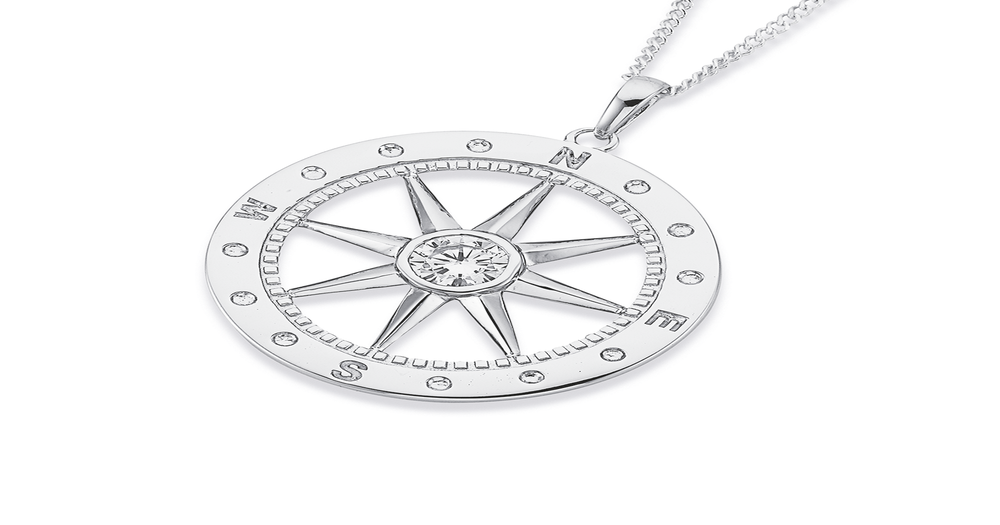 Sterling Silver Compass Pendant - Me&Ro