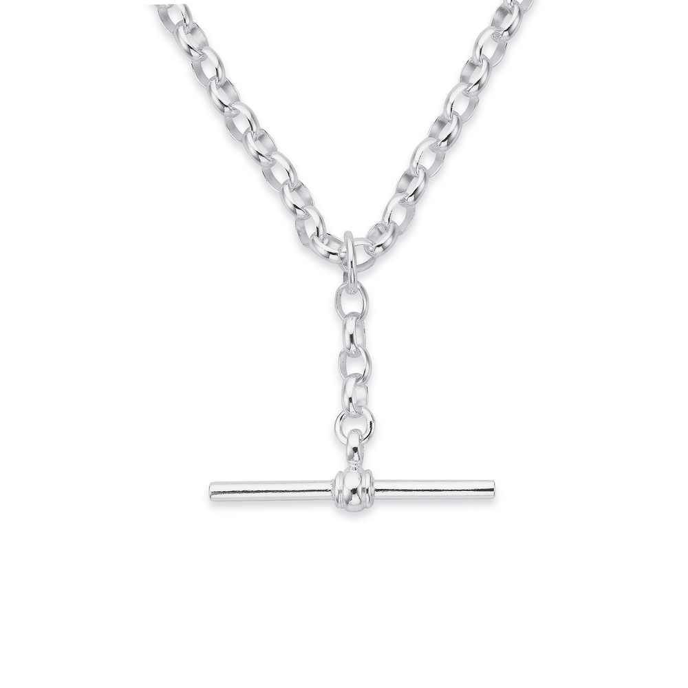 Sterling Silver Heart Chain Belcher Chain T-Bar Necklace – Barnes Jewellers