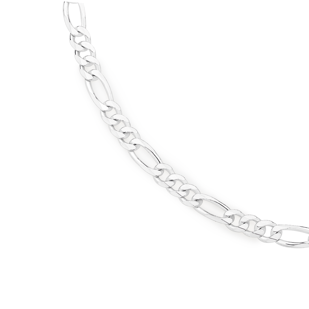 Sterling Silver 55cm 3 1 Figaro Chain Pascoes