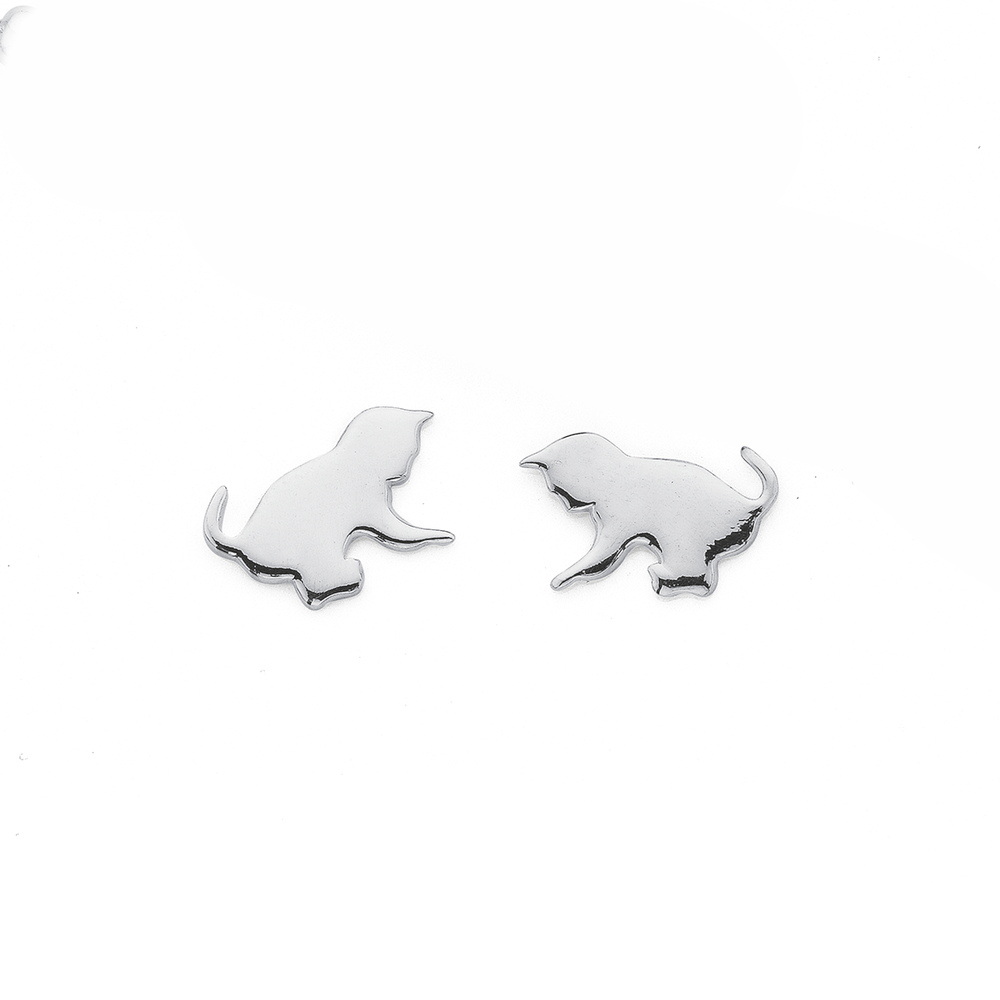 Cat Sterling Silver stud Earrings - Julmar 4 Her