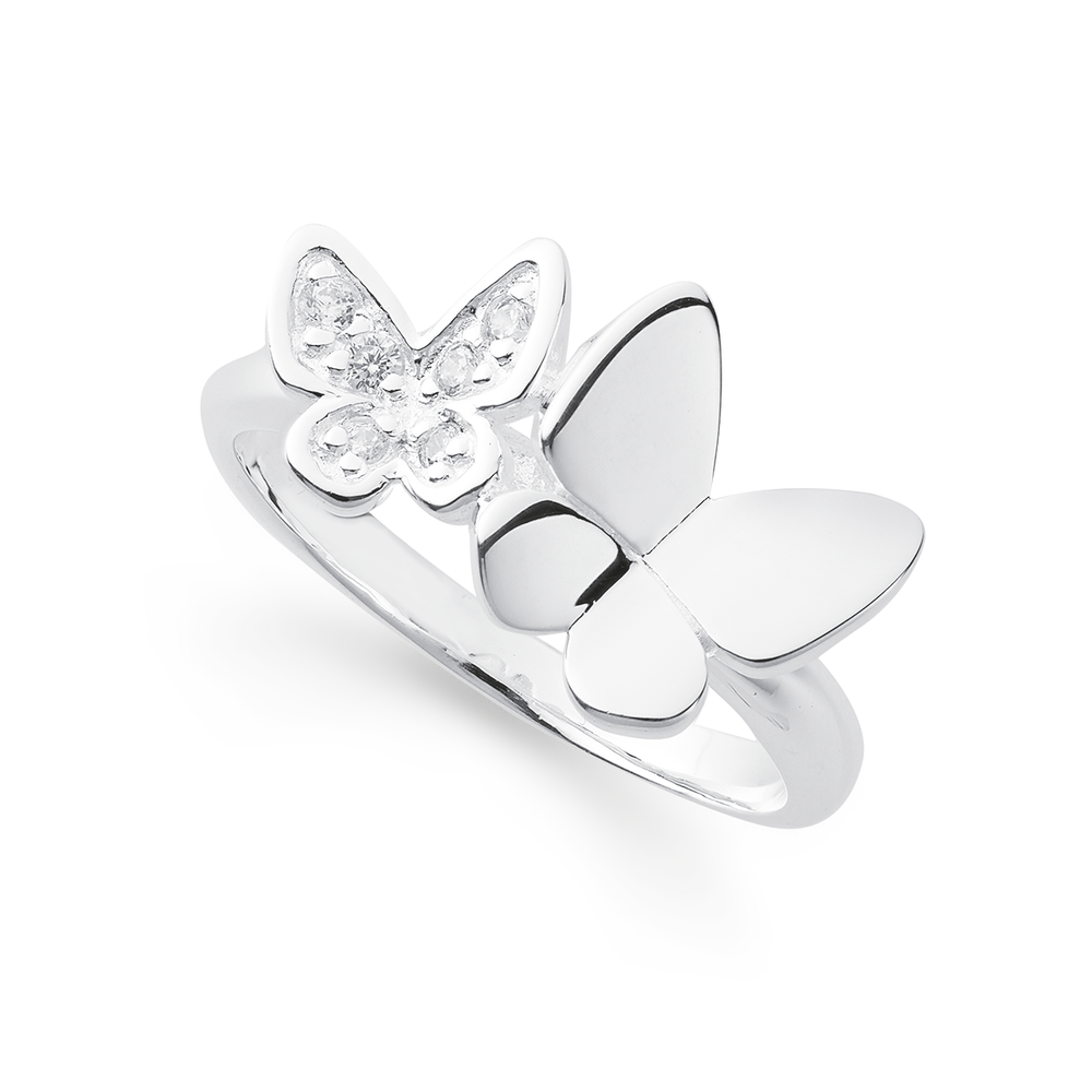 Cubic zirconia butterfly deals ring