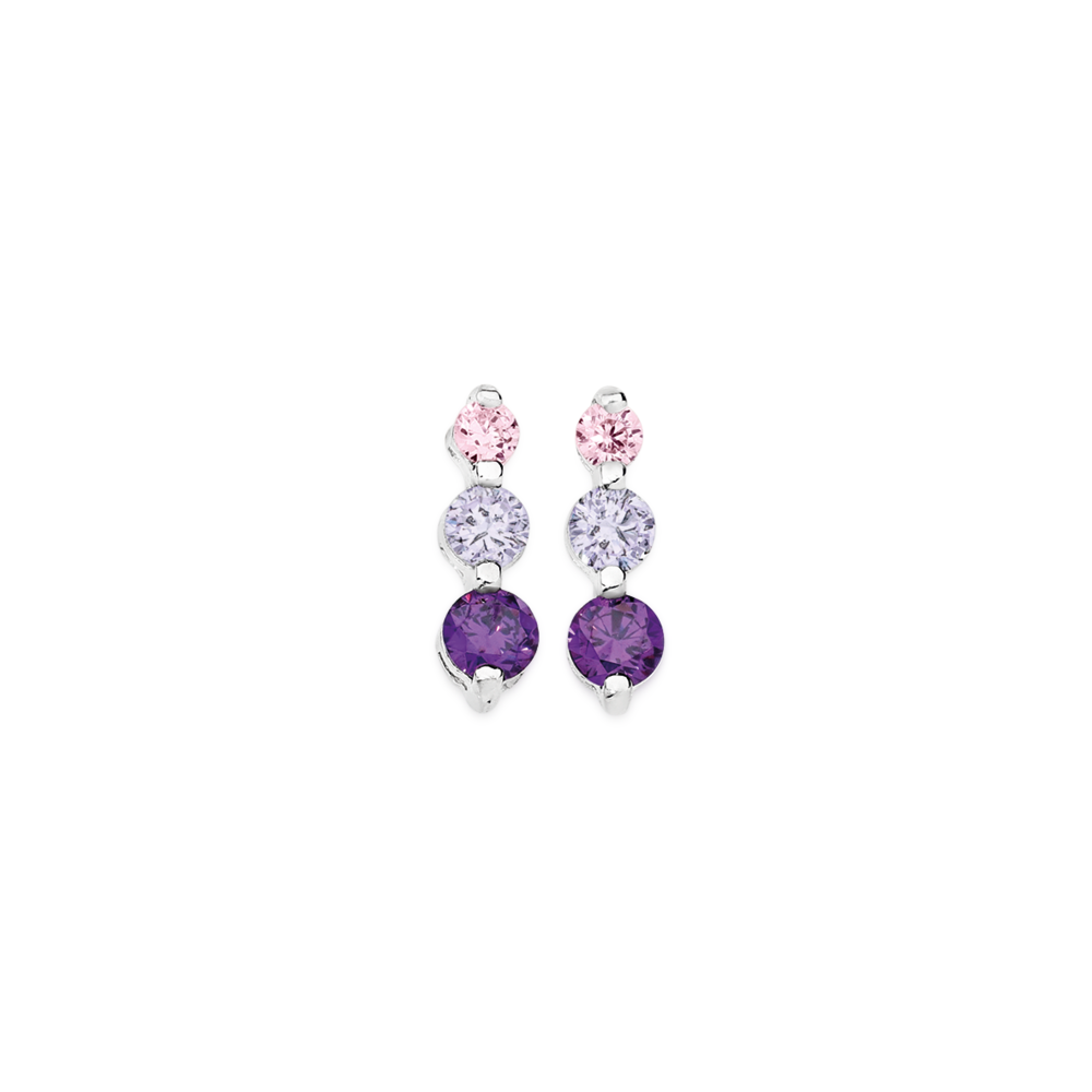 Purple cubic store zirconia earrings